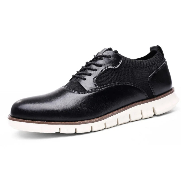 Men's Hybrid Oxford Shoes for Office Days with Knit Panels 12