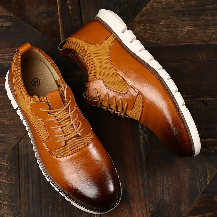 Men's Hybrid Oxford Shoes for Office Days with Knit Panels 4