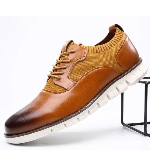 Men's Hybrid Oxford Shoes for Office Days with Knit Panels 5