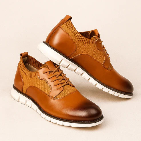 Men's Hybrid Oxford Shoes for Office Days with Knit Panels 6