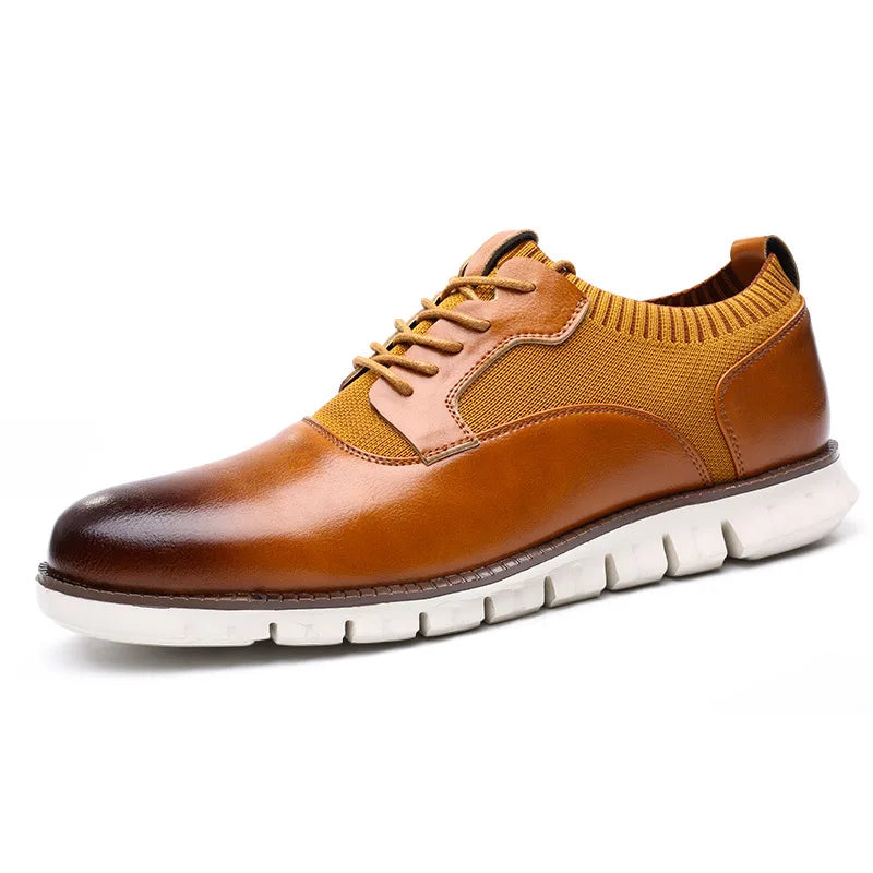 Men's Hybrid Oxford Shoes for Office Days with Knit Panels 7