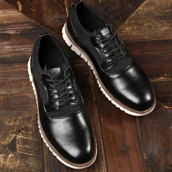 Men's Hybrid Oxford Shoes for Office Days with Knit Panels 8
