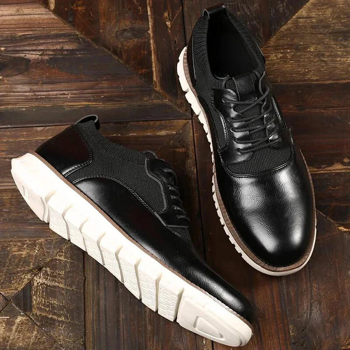 Men's Hybrid Oxford Shoes for Office Days with Knit Panels 9