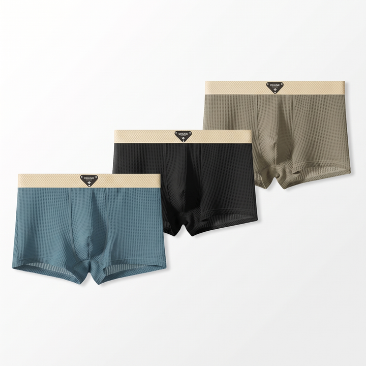 Men's Ice Silk Boxers for Daily Wear with No-Roll Waistband 7