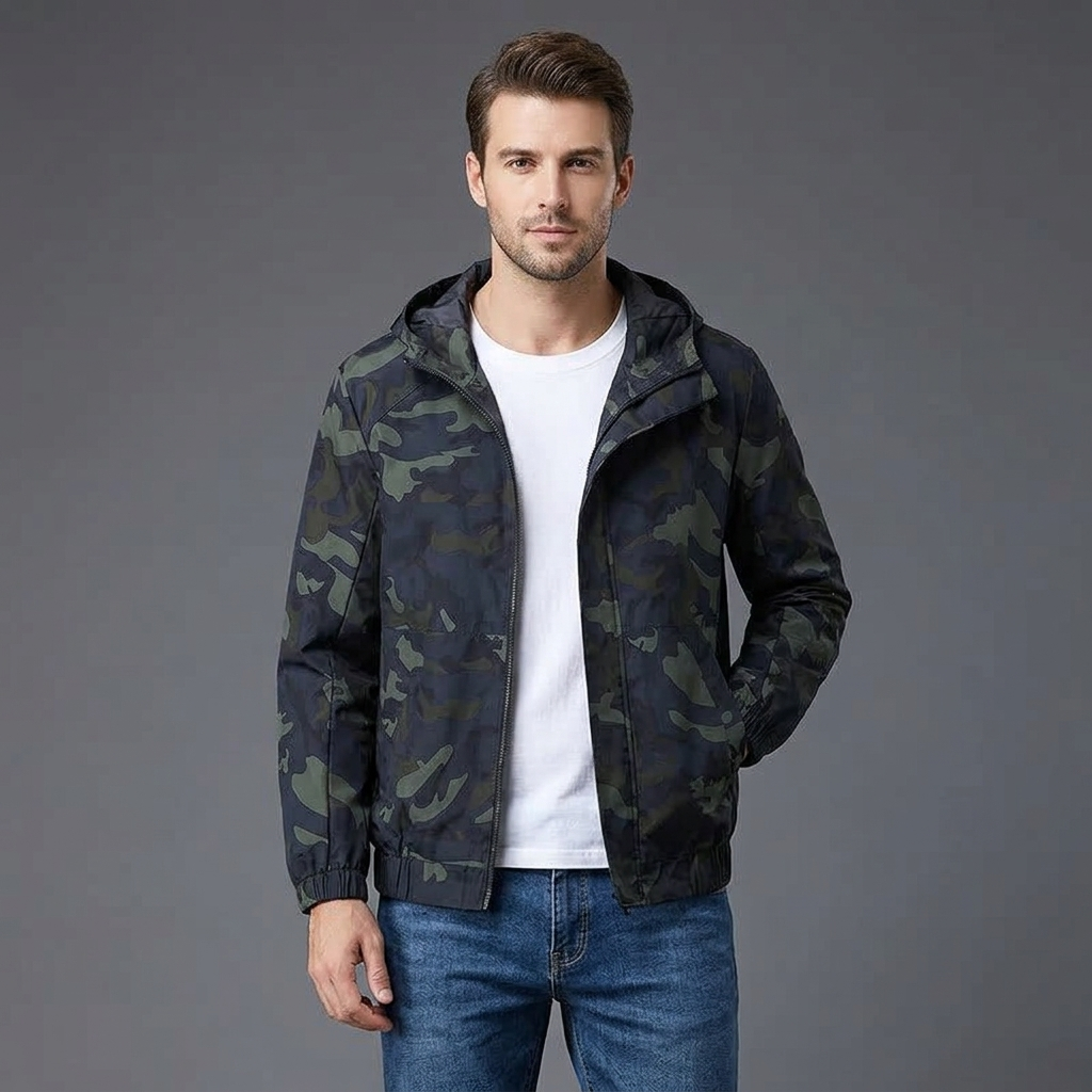 Men's Lightweight Hooded Jacket for Rain with Full Zip 3