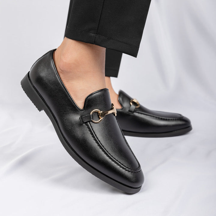Men's Loafers Genuine Leather Classic Black Orthopedic Padded Insole 3