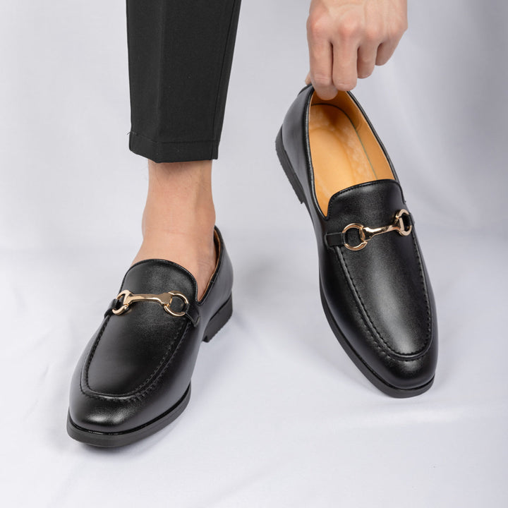 Men's Loafers Genuine Leather Classic Black Orthopedic Padded Insole 4