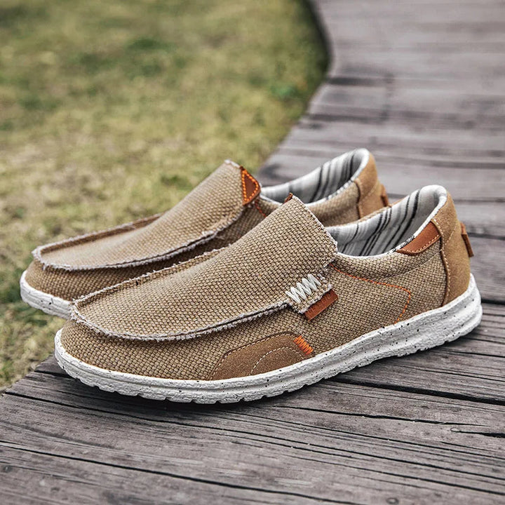 Men's Loafers Lightweight Breathable Canvas Cushioned Insole Gray 0