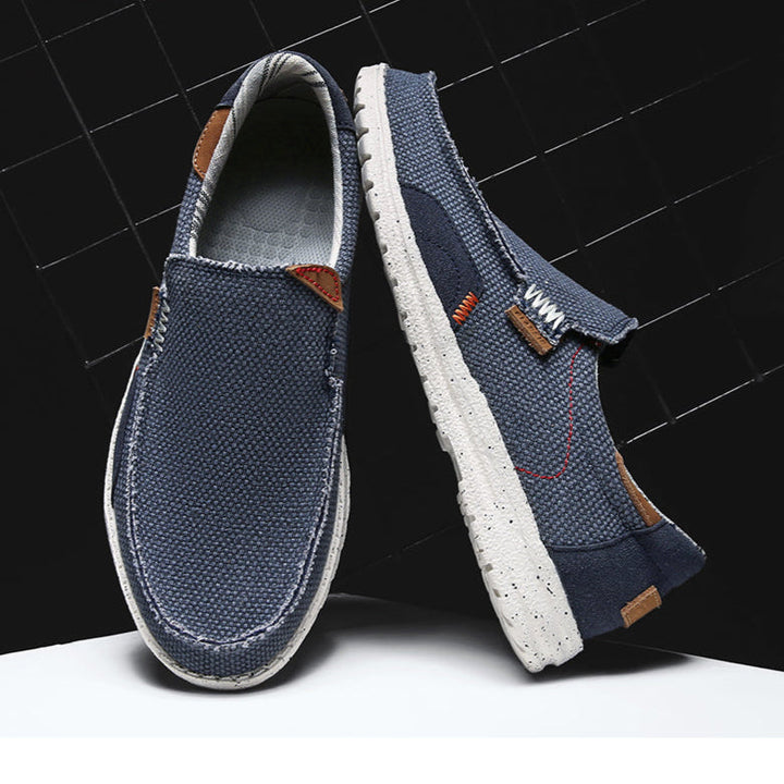 Men's Loafers Lightweight Breathable Canvas Cushioned Insole Gray 4