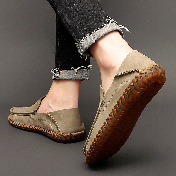 Men's Loafers Suede Lightweight Breathable Cushioned Insole Brown 3