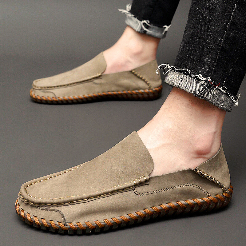 Men's Loafers Suede Lightweight Breathable Cushioned Insole Brown 4