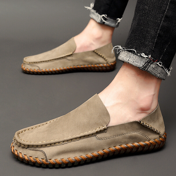 Men's Loafers Suede Lightweight Breathable Cushioned Insole Brown 4