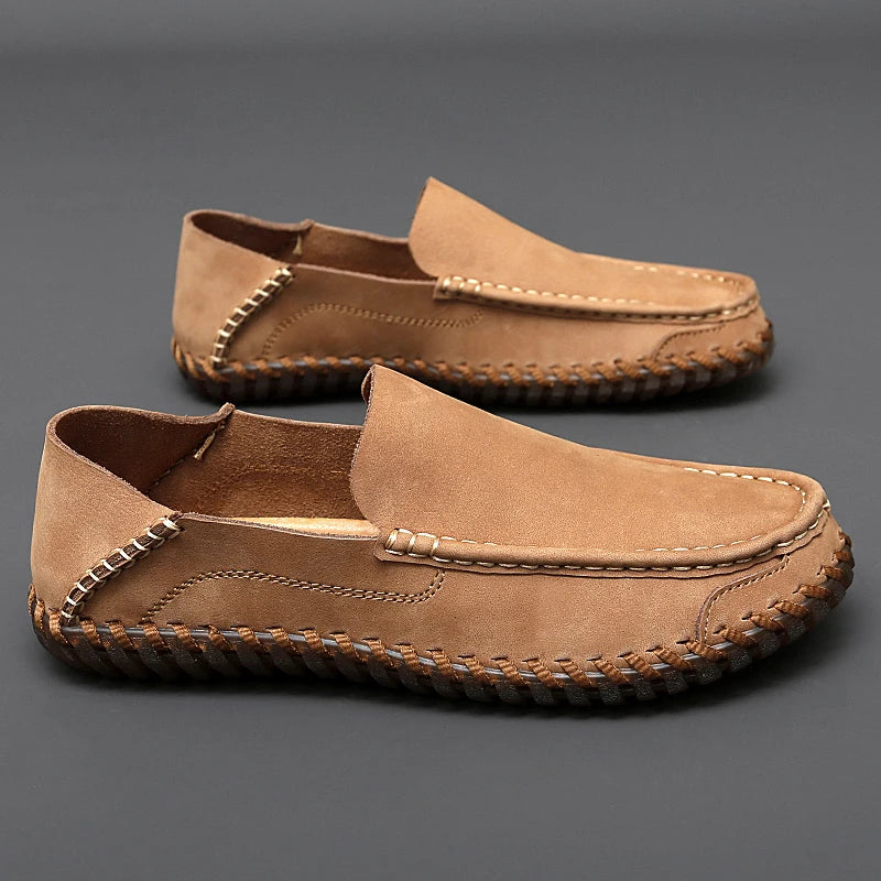 Men's Loafers Suede Lightweight Breathable Cushioned Insole Brown 5