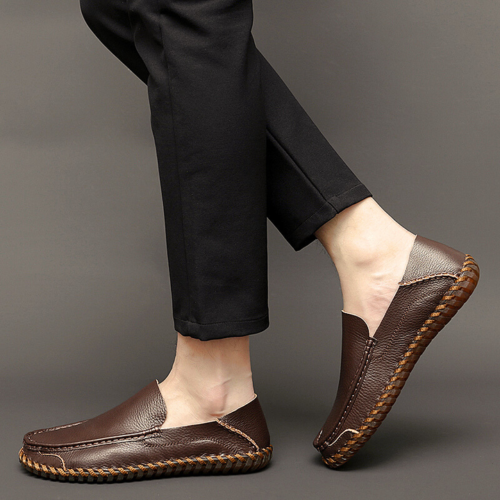 Men's Loafers Suede Lightweight Breathable Cushioned Insole Brown 8