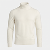 Men's Merino Blend Turtleneck for Winter with Flat Knit