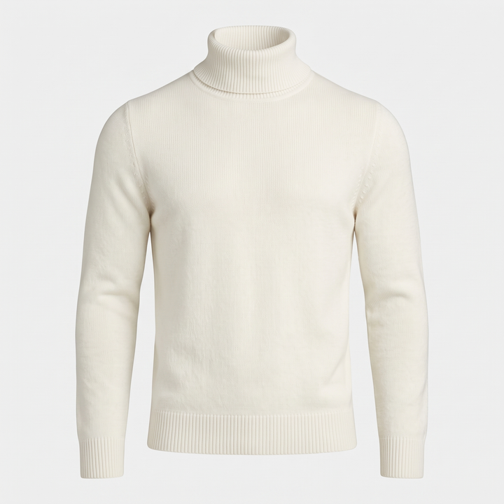 Men's Merino Blend Turtleneck for Winter with Flat Knit 0
