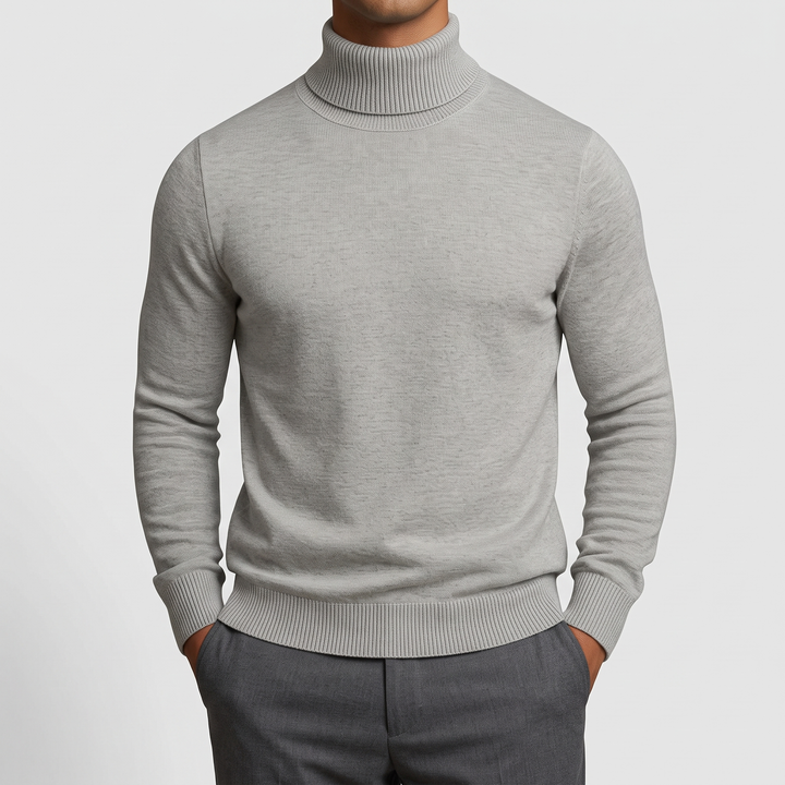 Men's Merino Blend Turtleneck for Winter with Flat Knit 2