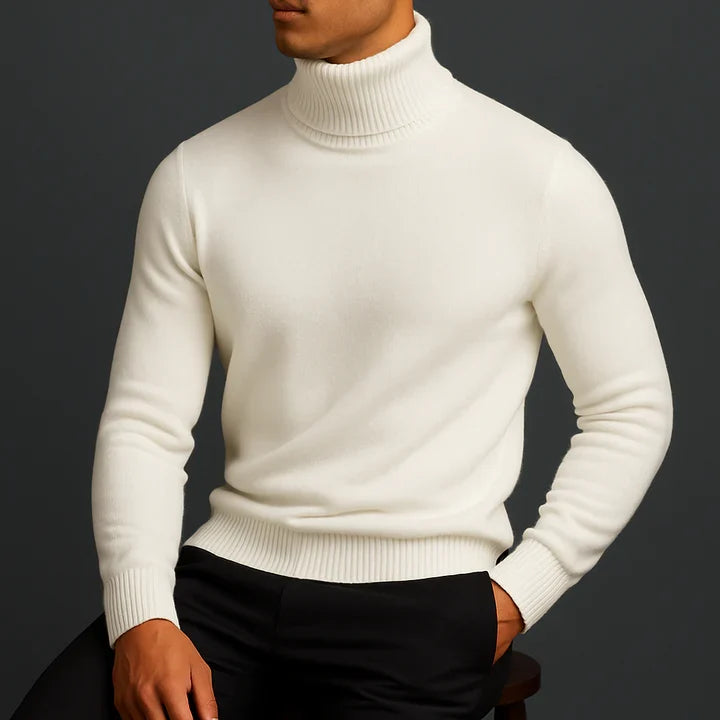 Men's Merino Blend Turtleneck for Winter with Flat Knit 6