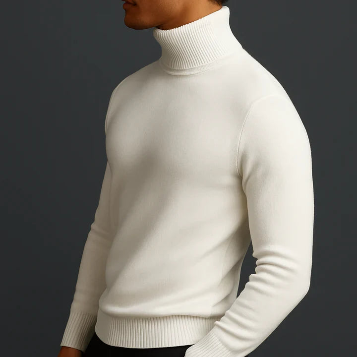 Men's Merino Blend Turtleneck for Winter with Flat Knit 7