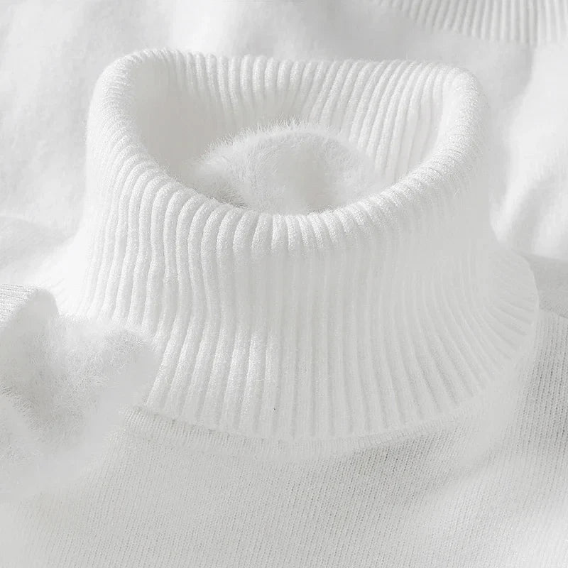 Men's Merino Blend Turtleneck for Winter with Flat Knit 8