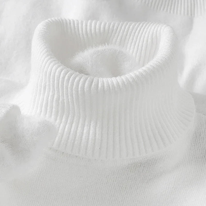 Men's Merino Blend Turtleneck for Winter with Flat Knit 8