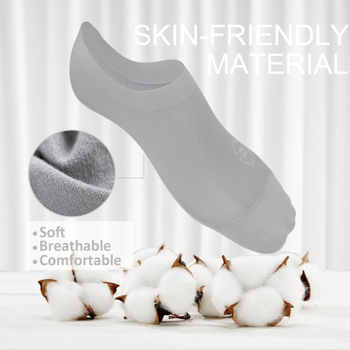 Men's No-Show Liner Socks for Loafers with Silicone Grips 10