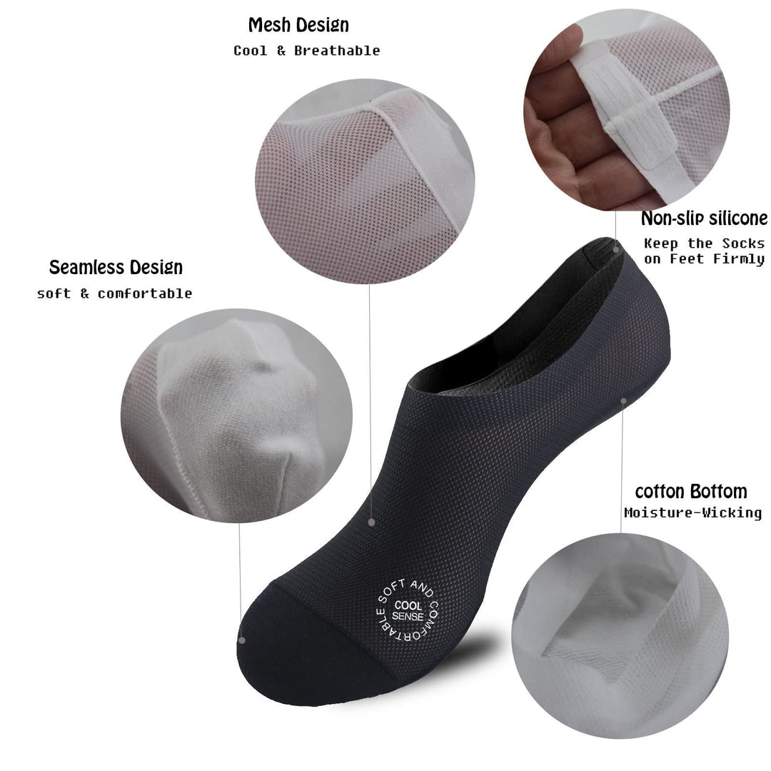 Men's No-Show Liner Socks for Loafers with Silicone Grips 16