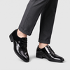 Men's Patent Derby Shoes for Weddings with Pointed Toe