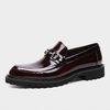 Men's Polished Leather Loafers with Horse-Bit Detail