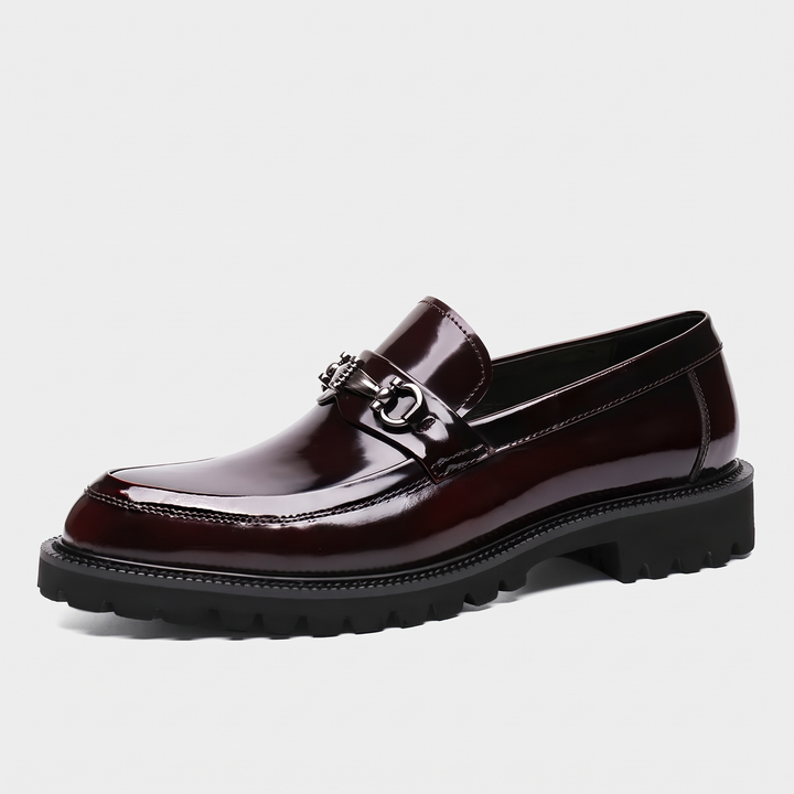 Men's Polished Leather Loafers with Horse-Bit Detail 0