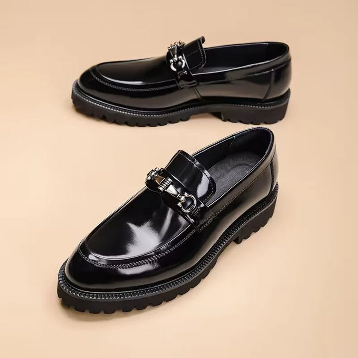 Men's Polished Leather Loafers with Horse-Bit Detail 13
