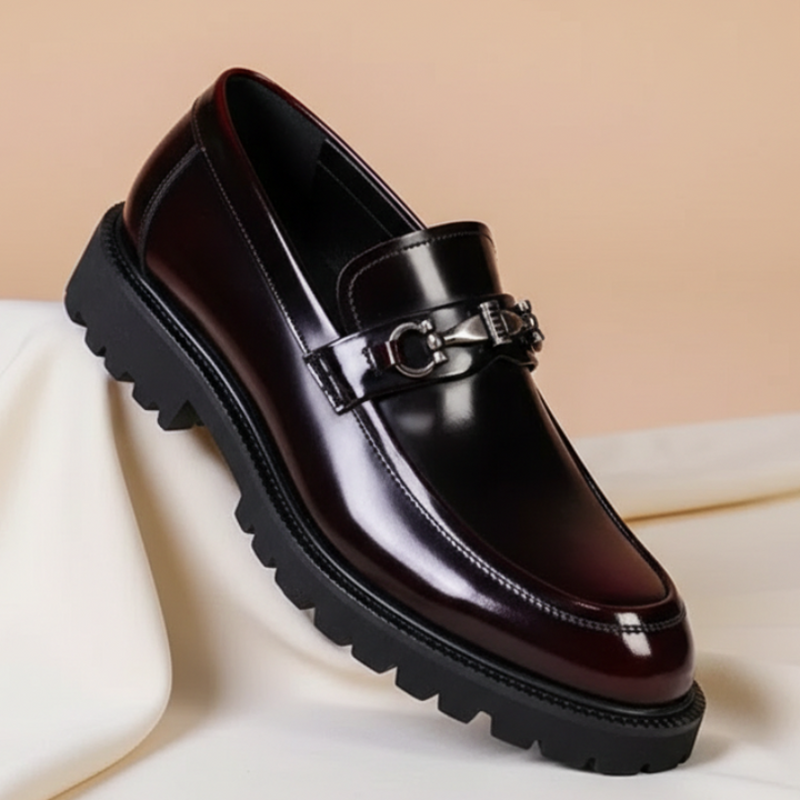 Men's Polished Leather Loafers with Horse-Bit Detail 3