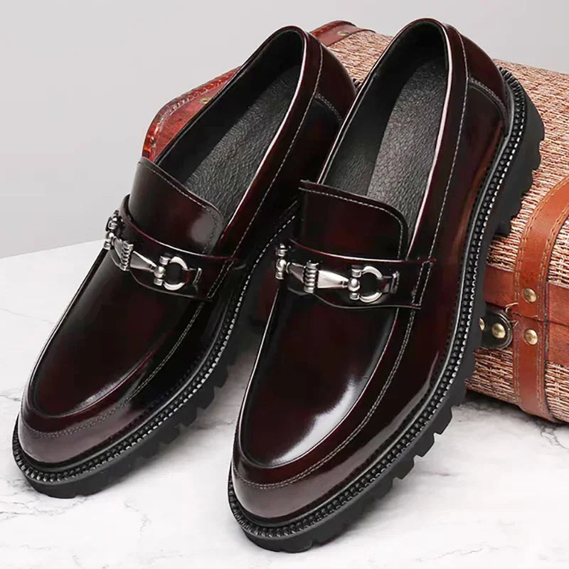 Men's Polished Leather Loafers with Horse-Bit Detail 4
