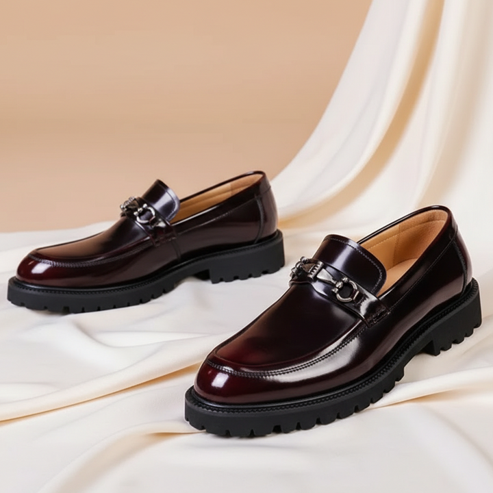 Men's Polished Leather Loafers with Horse-Bit Detail 5