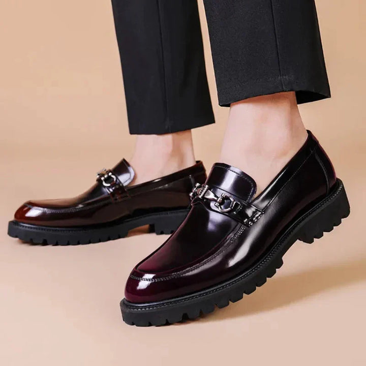 Men's Polished Leather Loafers with Horse-Bit Detail 7