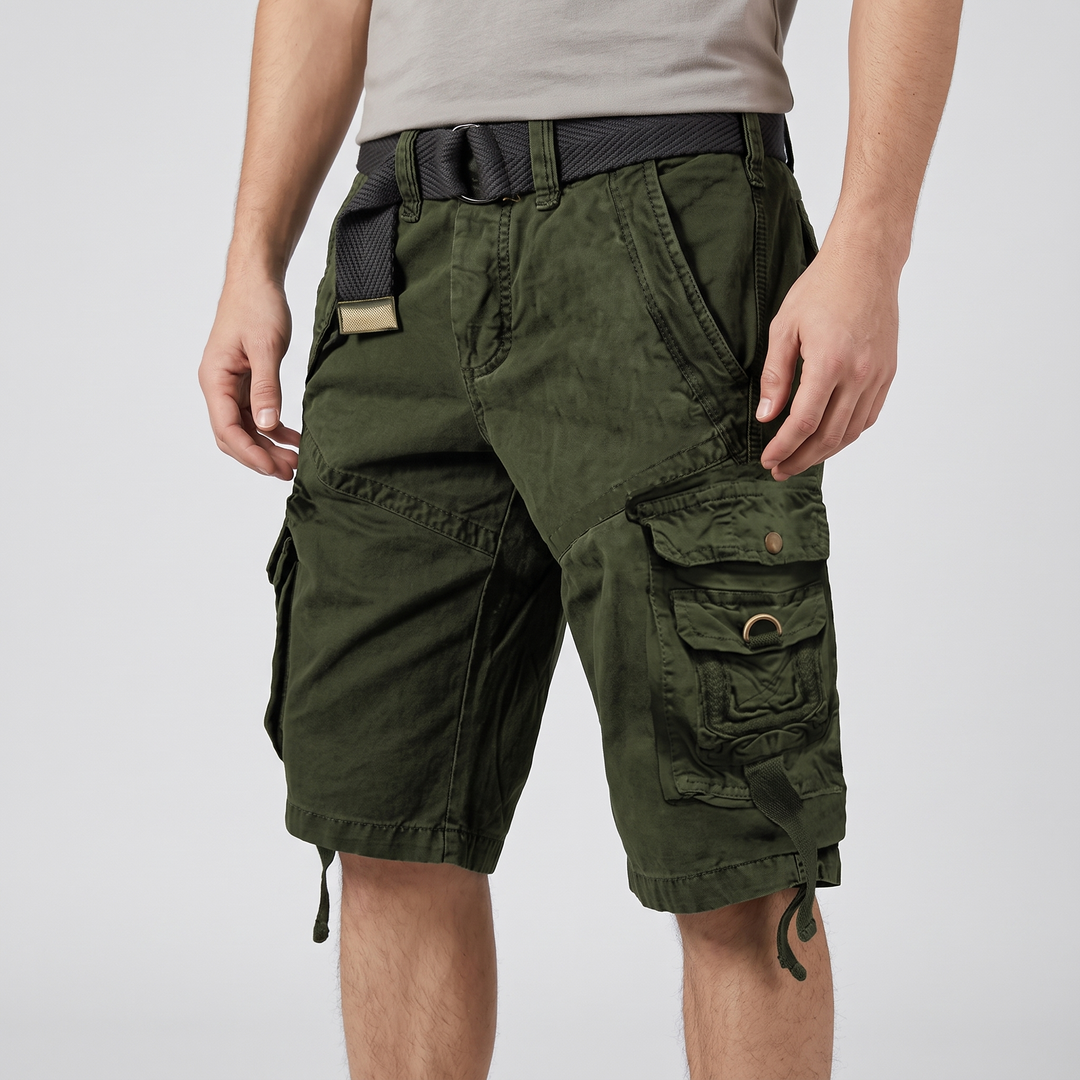Men's Relaxed Cargo Shorts for Summer with Snap Pockets 6