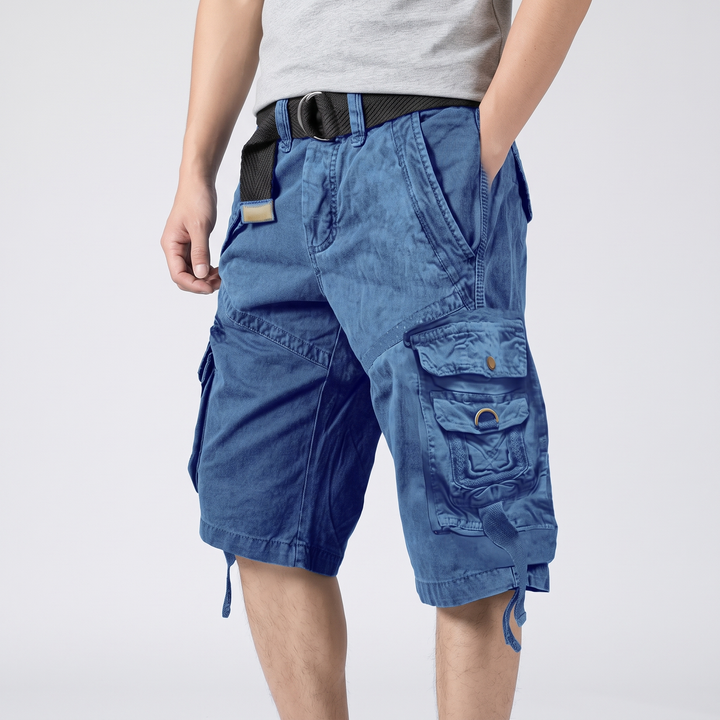 Men's Relaxed Cargo Shorts for Summer with Snap Pockets 7