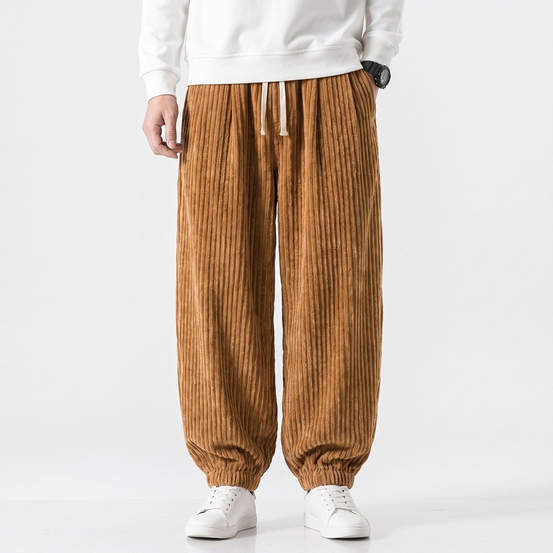 Men's Relaxed Corduroy Pants for Weekends with Drawstring 6
