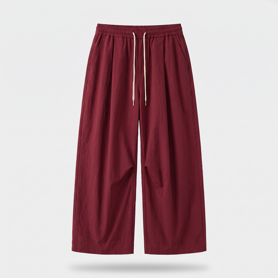 Men's Relaxed Cotton Pants for Everyday with Drawstring 0