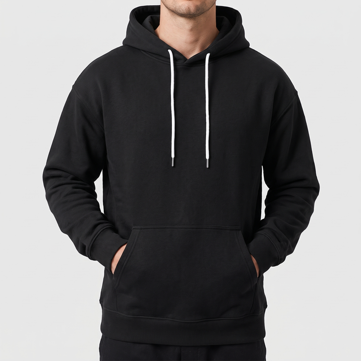Men's Relaxed Pullover Hoodie with Front Pouch Pocket 3
