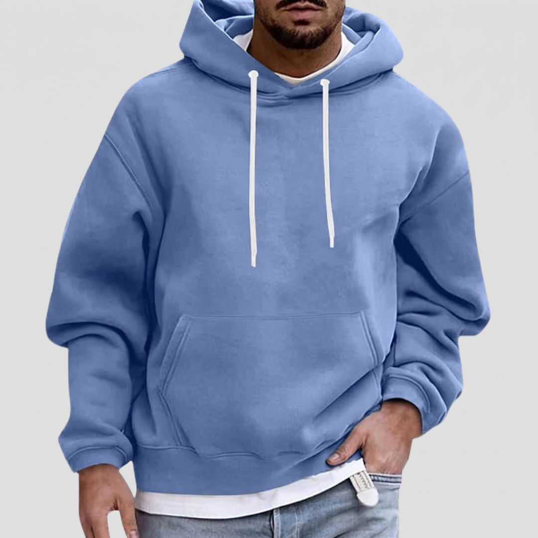 Men's Relaxed Pullover Hoodie with Front Pouch Pocket 7