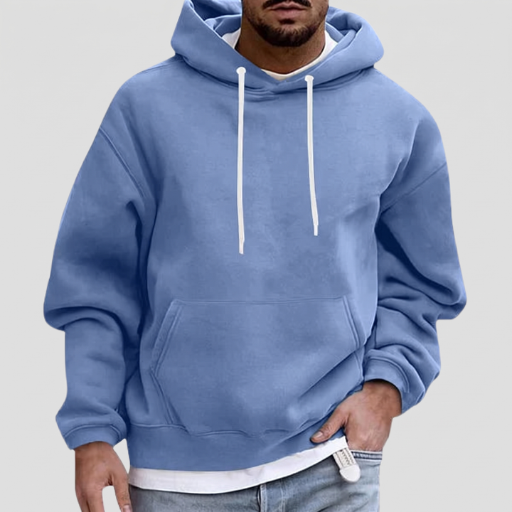 Men's Relaxed Pullover Hoodie with Front Pouch Pocket 7