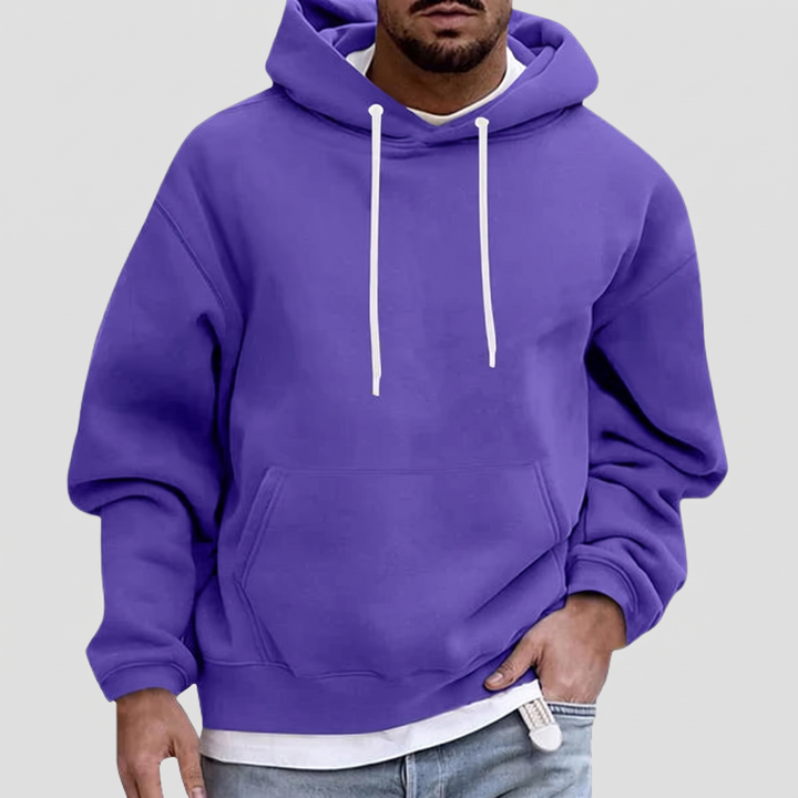 Men's Relaxed Pullover Hoodie with Front Pouch Pocket 8