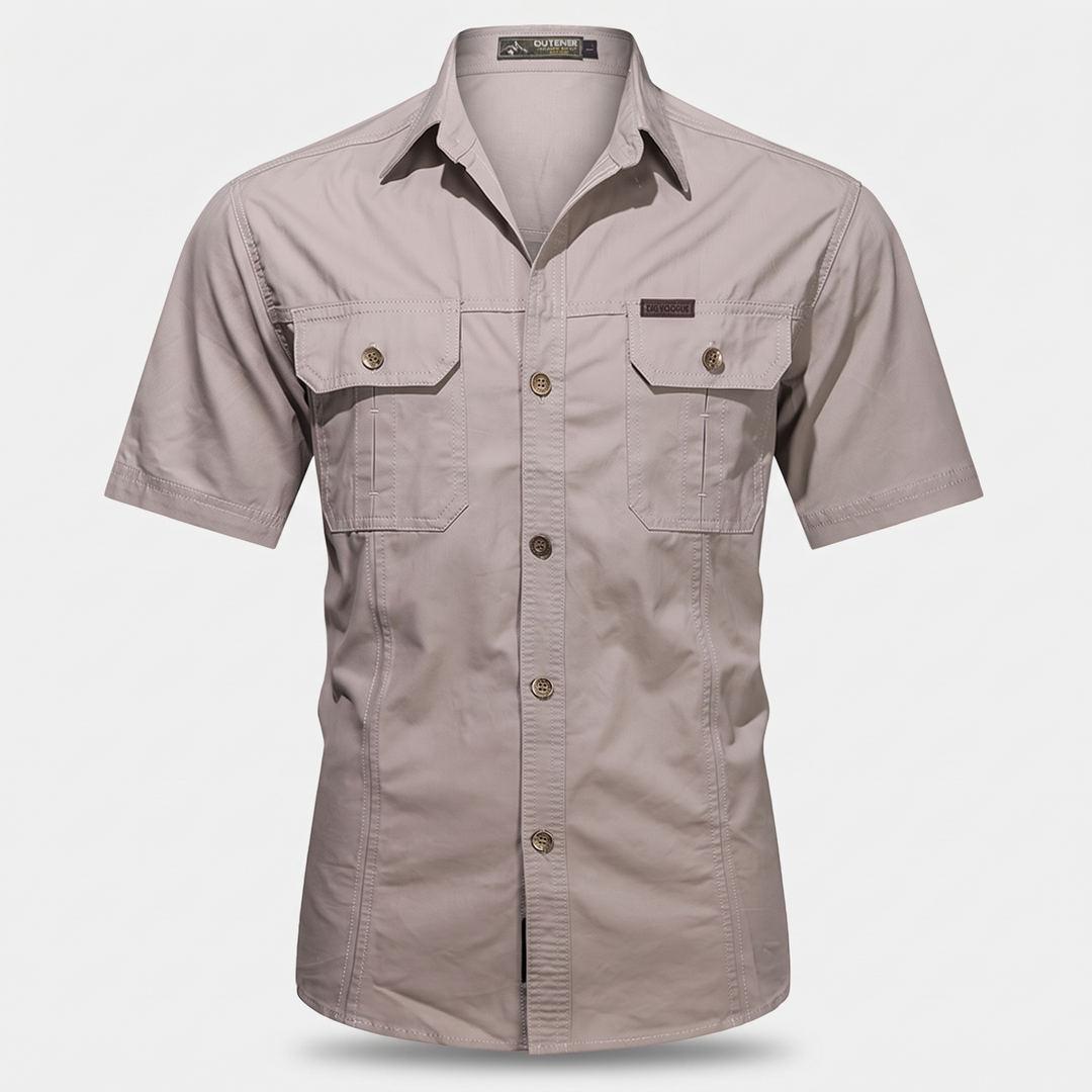 Men's Rugged Utility Shirt for Work with Multi-Pockets 0