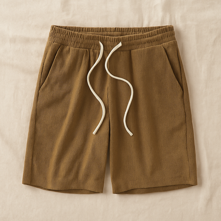 Men's Shorts Waffle Knit Soft Breathable Relaxed Fit Drawstring Waist Gray 3