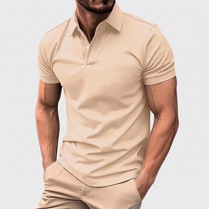 Men's Sleek Cotton Polo with Two-Button Placket 3