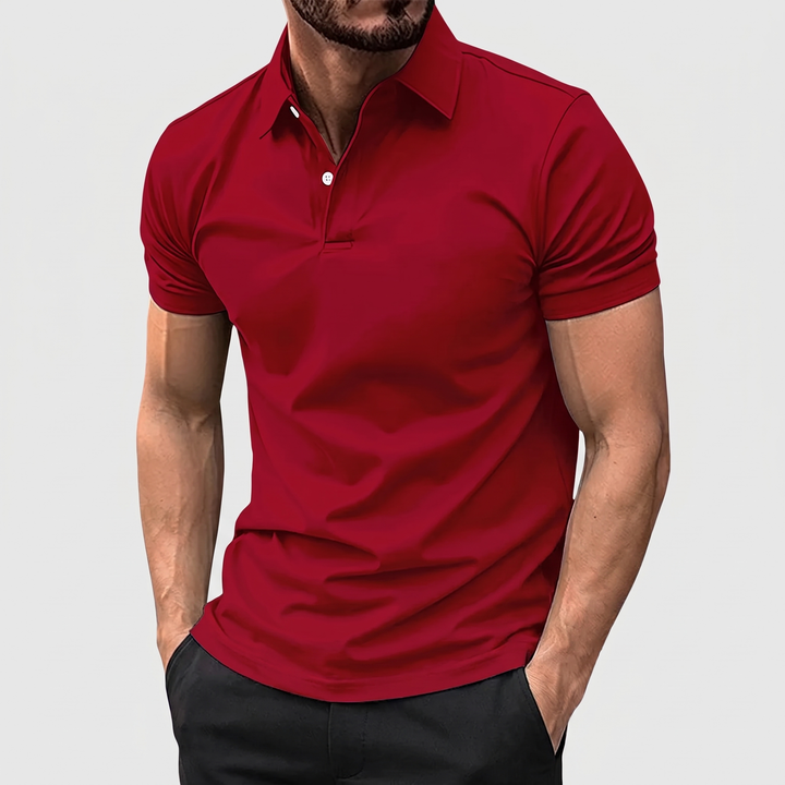 Men's Sleek Cotton Polo with Two-Button Placket 6
