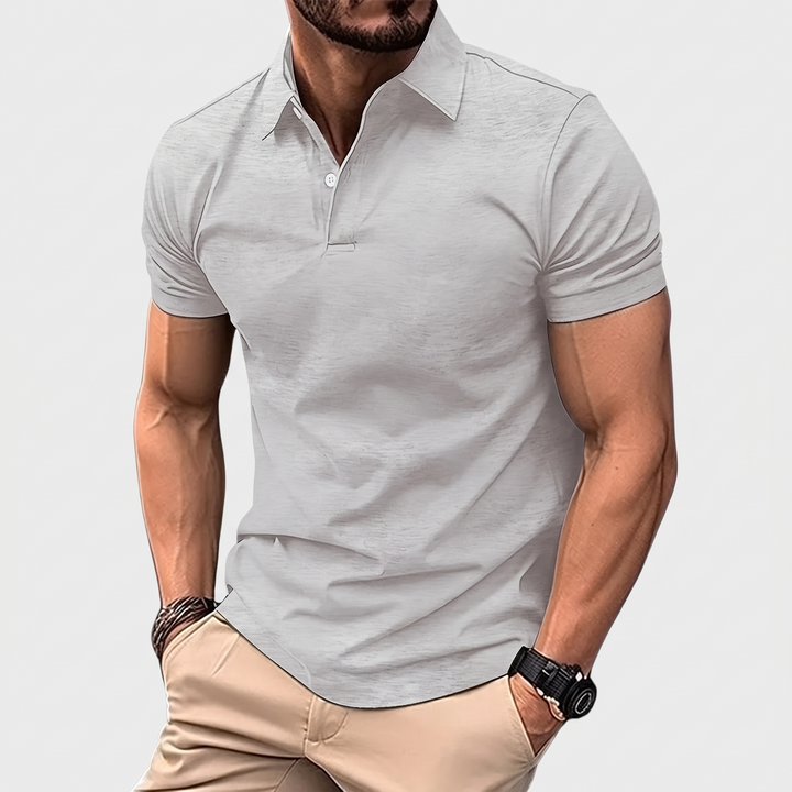 Men's Sleek Cotton Polo with Two-Button Placket 7