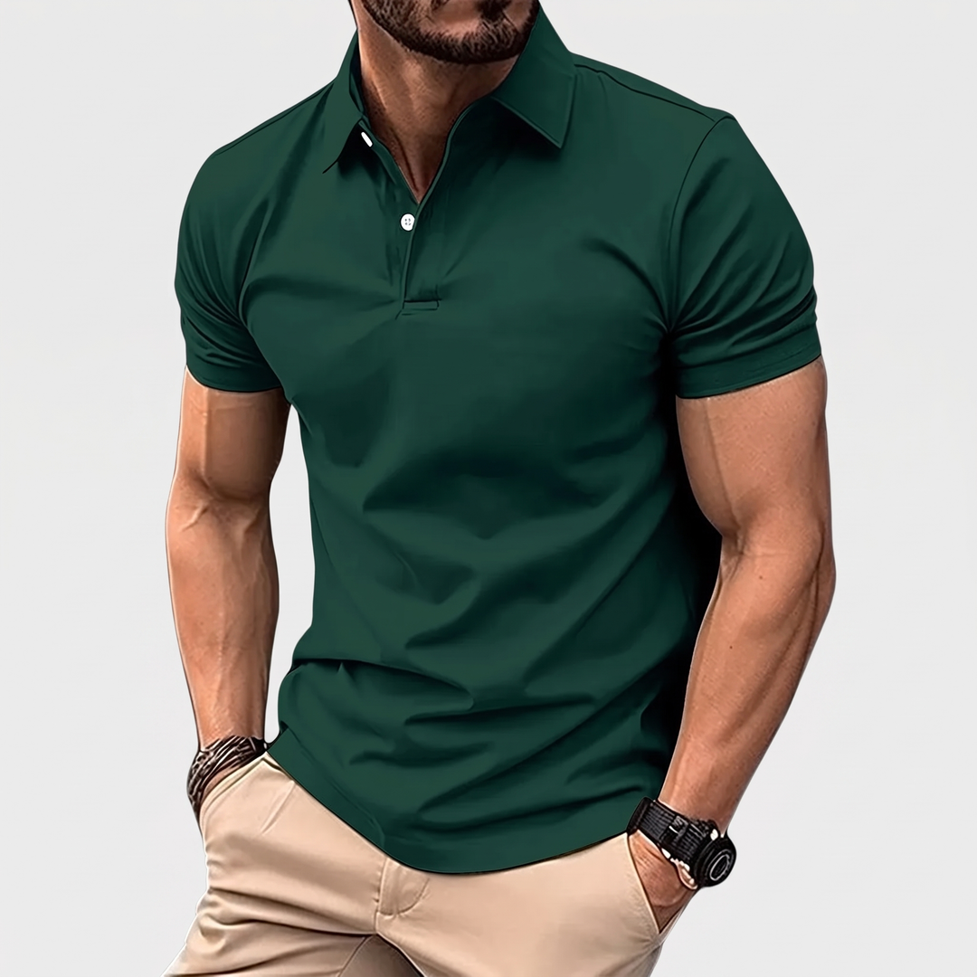 Men's Sleek Cotton Polo with Two-Button Placket 8