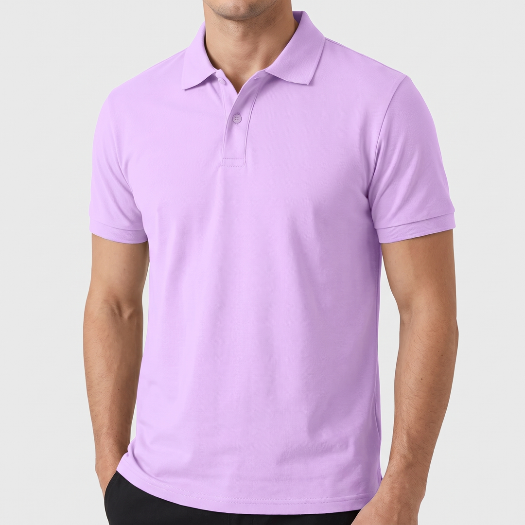Men's Sleek Cotton Polo with Two-Button Placket 9